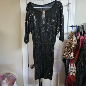 Brand new Karen Kane black sequin dress